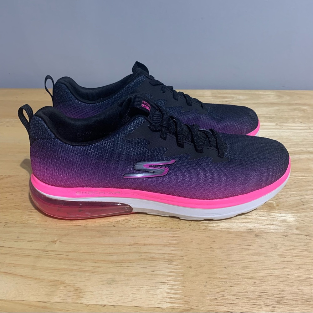 Skechers GO Walk Air 20‎ Shoes Universal women  124348BKHP Pink-Violet-Black 9.5 - Picture 2 of 7